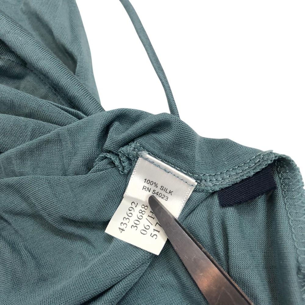 Banana Republic 100% Silk Faux Wrap Top Surplice V-Neck Large Business Career - Picture 8 of 8